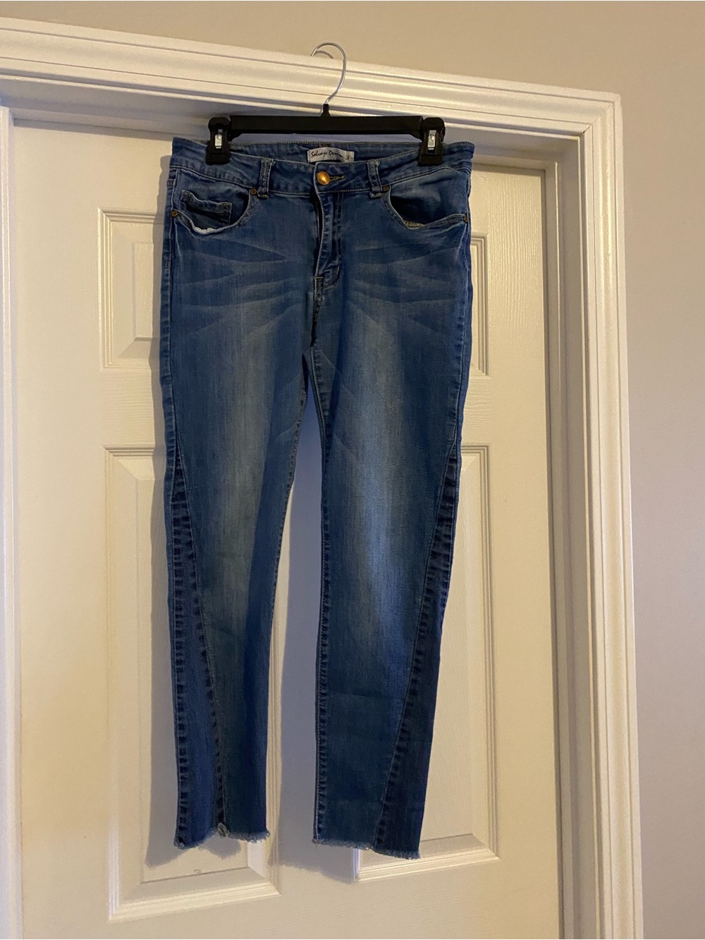 Medium Blue Cropped Slim Jeans
